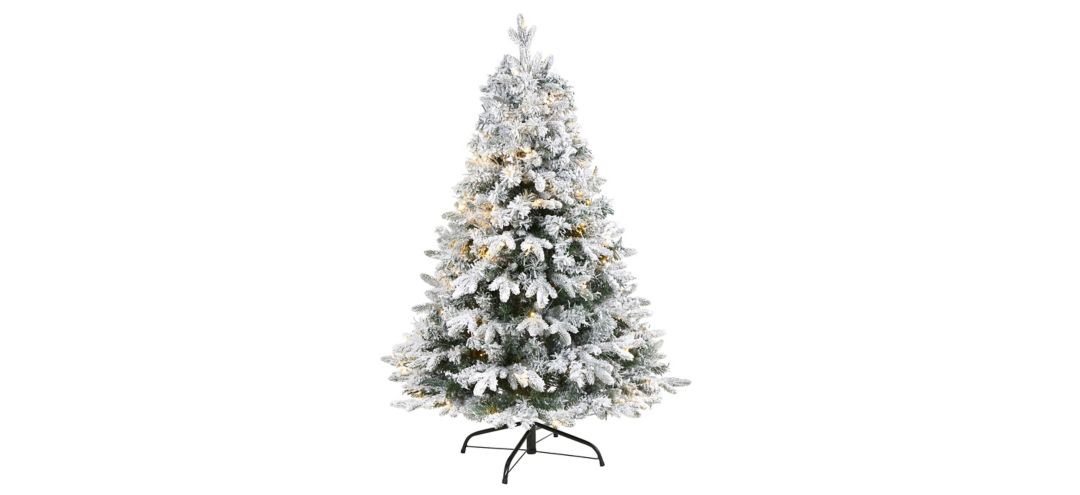 4ft. Pre-Lit Flocked Vermont Mixed Pine Artificial Christmas Tree