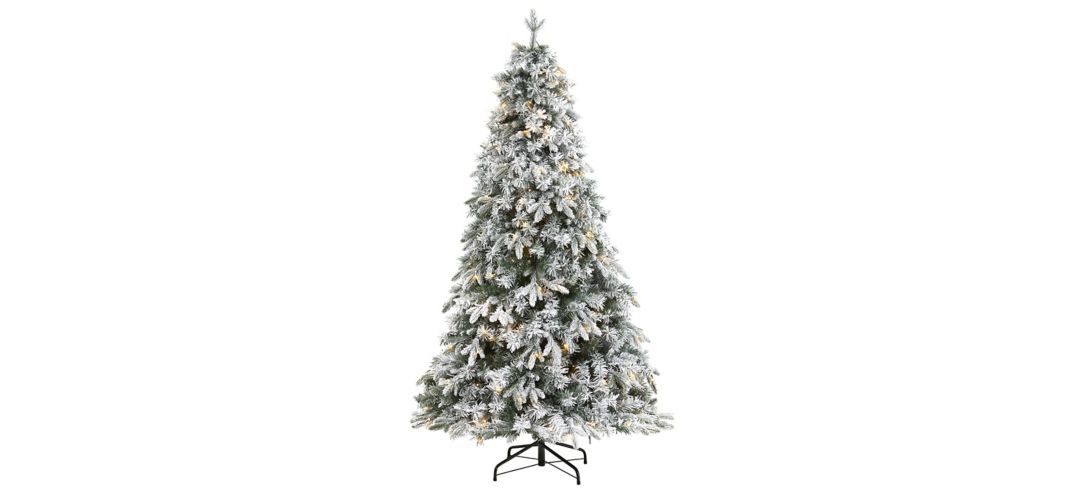 6ft. Pre-Lit Flocked Vermont Mixed Pine Artificial Christmas Tree