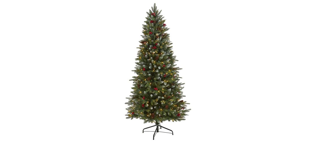 6ft. Pre-Lit Snow Tipped Portland Spruce Artificial Christmas Tree