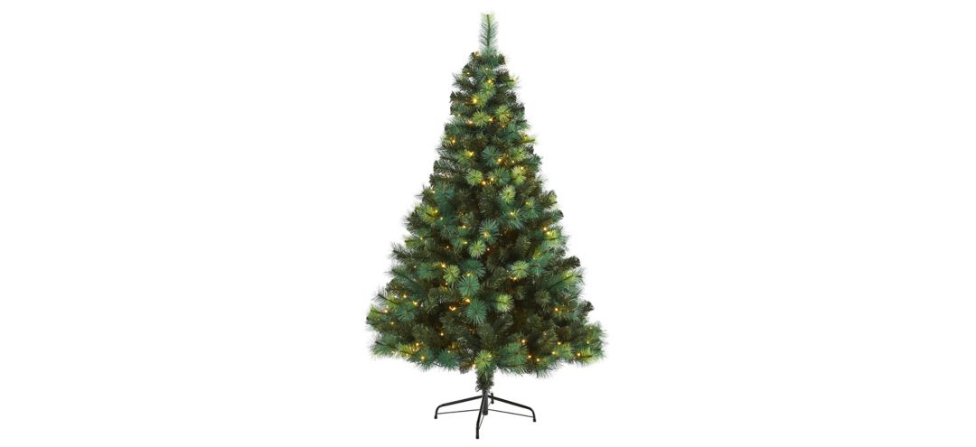 6ft. Pre-Lit Assorted Greenery Scotch Pine Artificial Christmas Tree