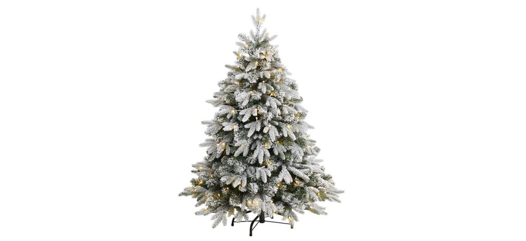 140194780 4ft. Pre-Lit Flocked Swedish Spruce Artificial Chr sku 140194780