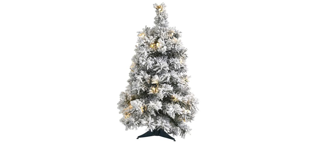 2ft. Pre-Lit Flocked Artificial Christmas Tree