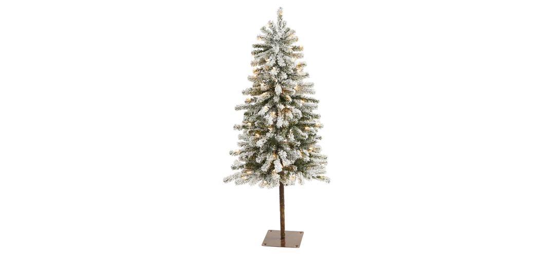 4ft. Pre-Lit Flocked Alpine Artificial Christmas Tree