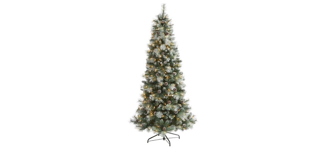 7ft. Pre-Lit Frosted Tip British Columbia Mountain Pine Artificial Christmas Tree