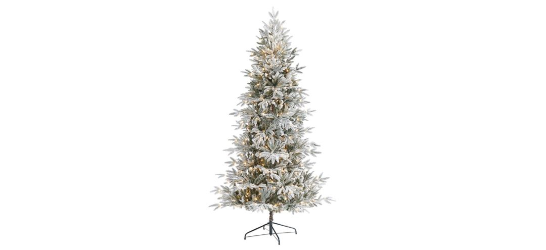 7.5ft. Pre-Lit Flocked Manchester Spruce Artificial Christmas Tree