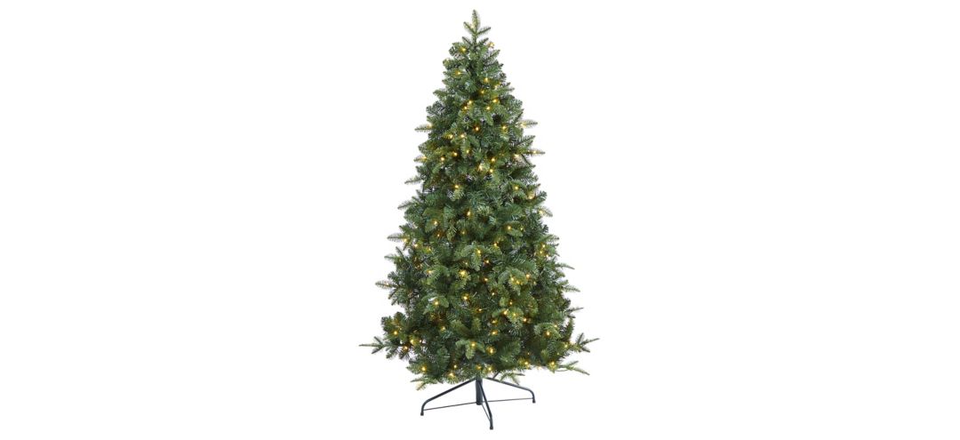 6ft. Pre-Lit Grand Teton Spruce Flat Back Artificial Christmas Tree