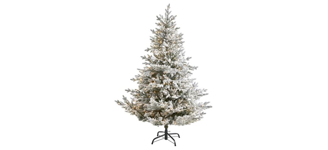 140195030 6ft. Pre-Lit Flocked Fraser Fir Artificial Christm sku 140195030