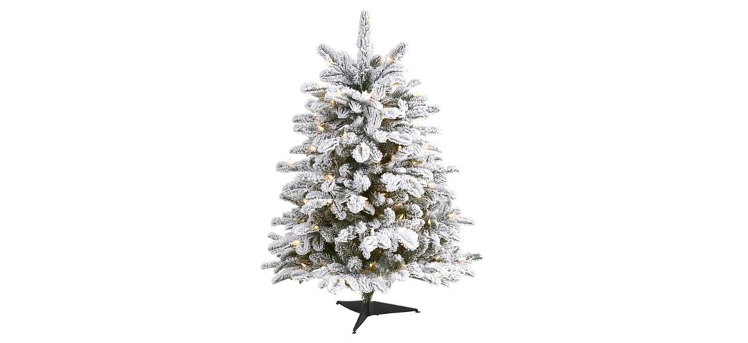 3ft. Pre-Lit Flocked North Carolina Fir Artificial Christmas Tree