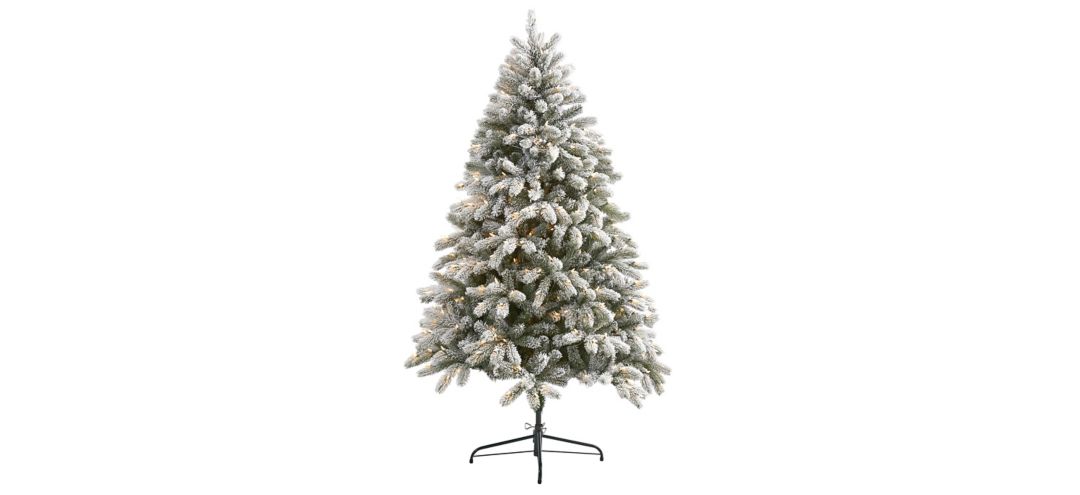 6ft. Pre-Lit Flocked South Carolina Spruce Artificial Christmas Tree