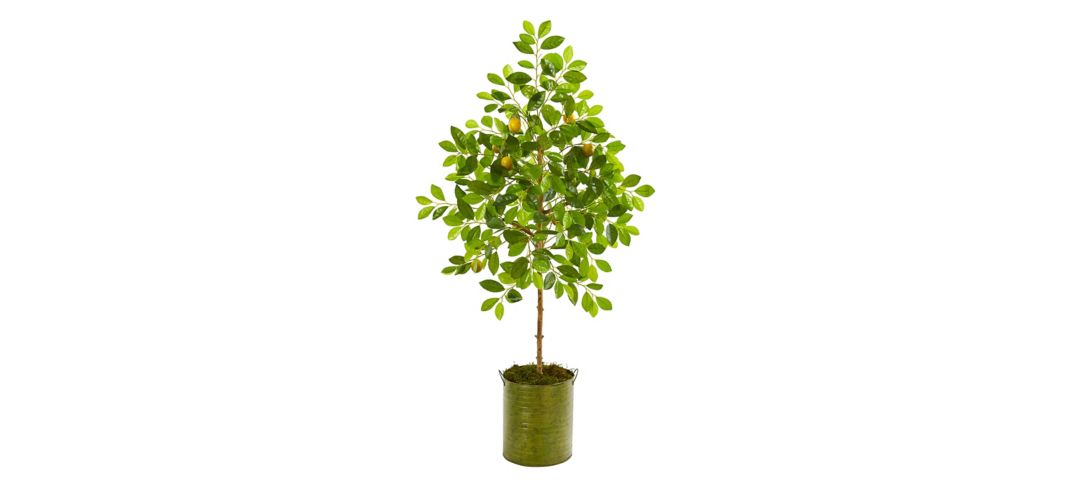 55in. Lemon Artificial Tree in Green Planter