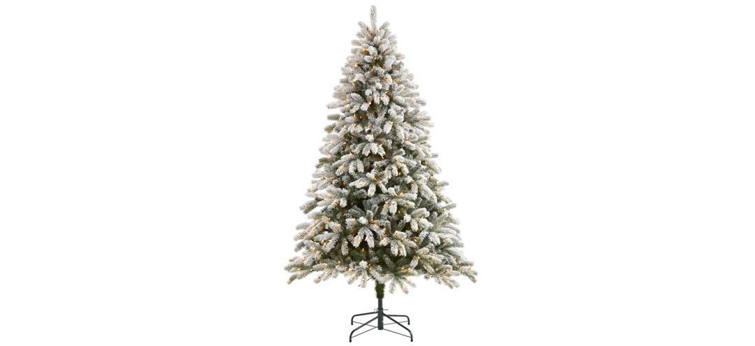 140325260 7.5ft. Pre-Lit Flocked South Carolina Spruce Artif sku 140325260