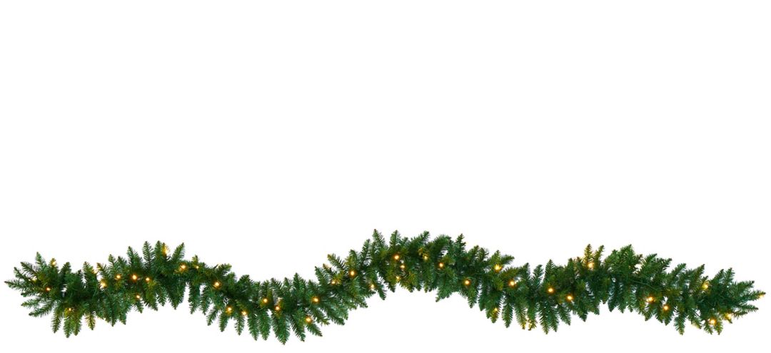 9ft. Christmas Pine Artificial Garland with 50 Warm White LED Lights