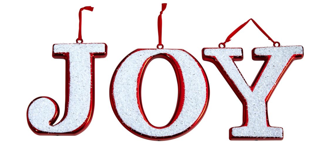 "8.5"" Joy Holiday Shatterproof Ornament Set"