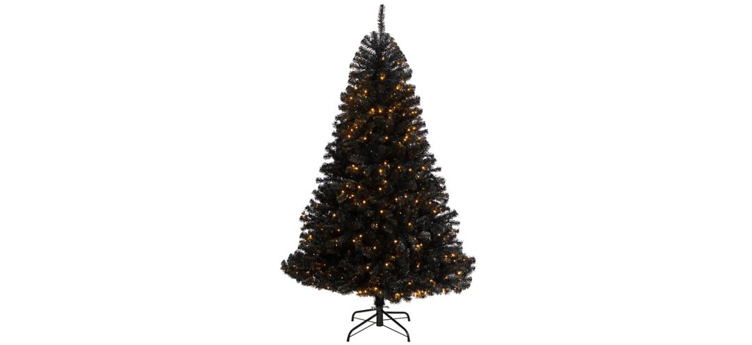 140327130 6 Black Artificial Tree with Clear LED Lights sku 140327130