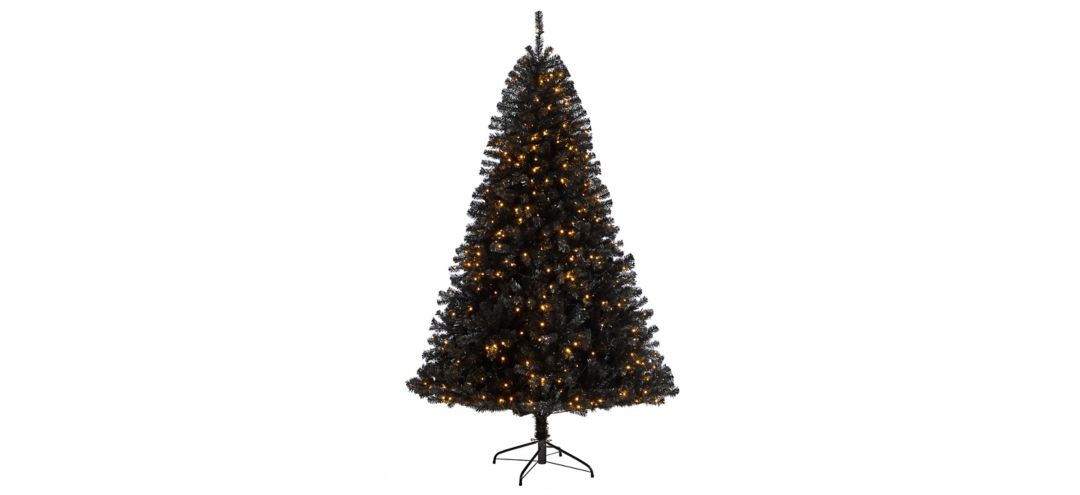 7 Black Artificial Tree with Clear LED Lights