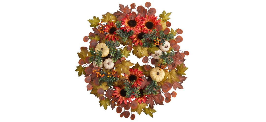 140327520 30 Harvest Foliage Artificial Wreath sku 140327520