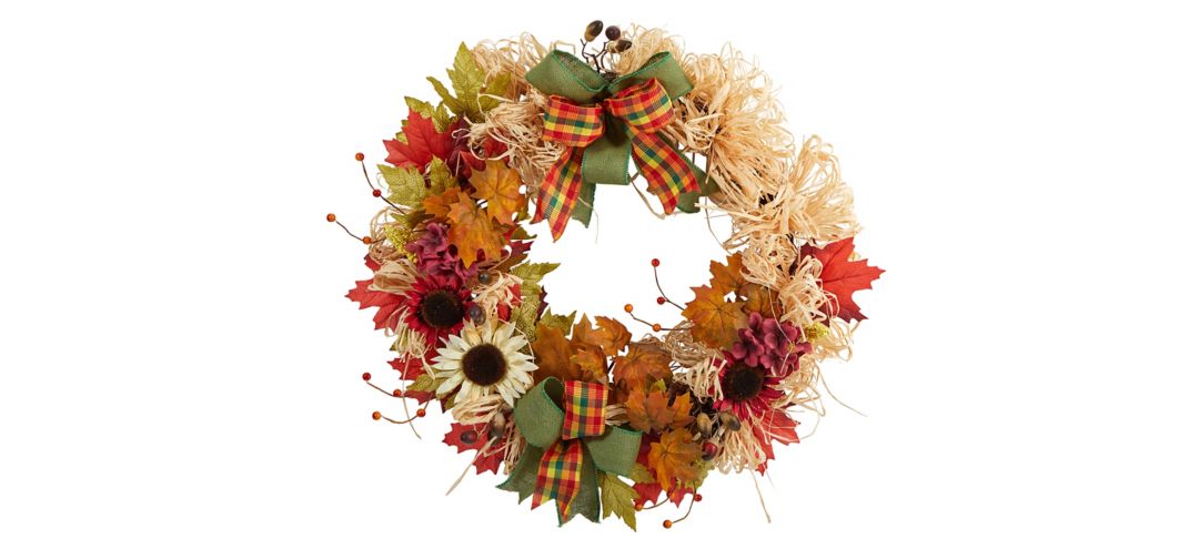 140327530 30 Harvest Foliage Artificial Wreath sku 140327530