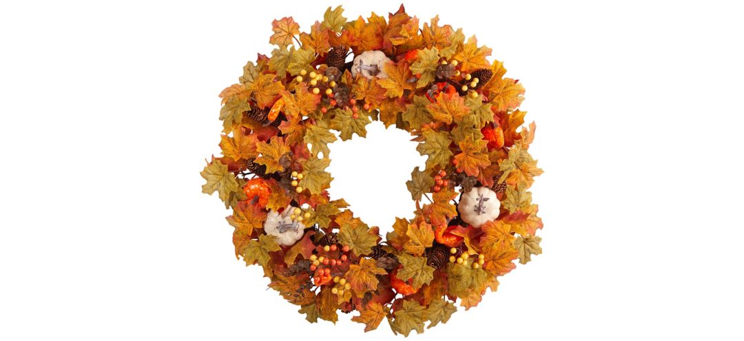 140327550 30 Harvest Foliage Artificial Wreath sku 140327550