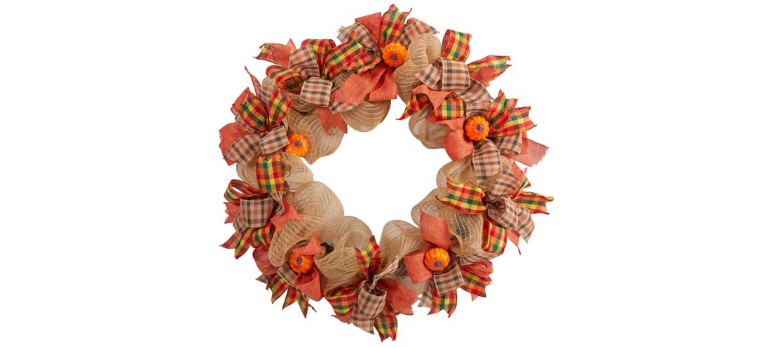 140327560 30 Harvest Foliage Artificial Wreath sku 140327560