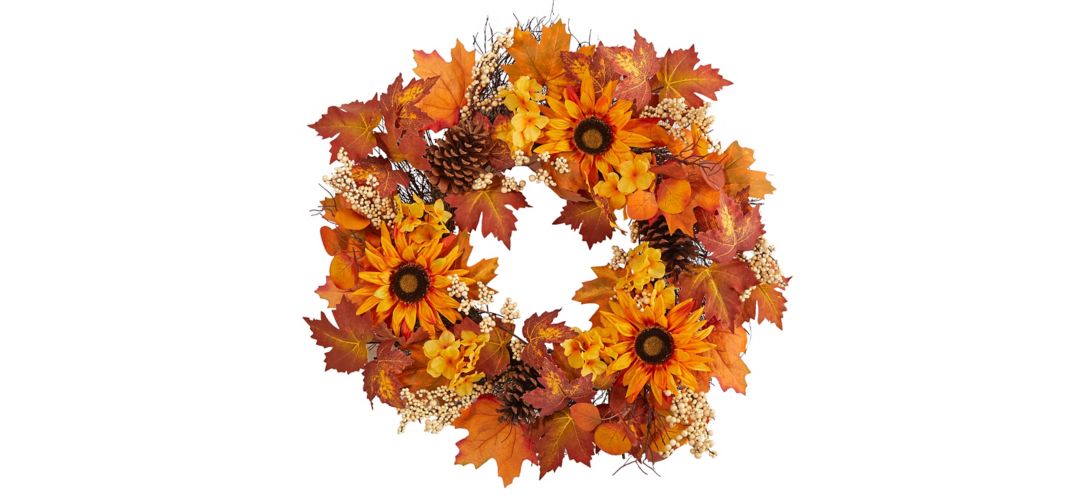 140327580 28 Harvest Foliage Artificial Wreath sku 140327580