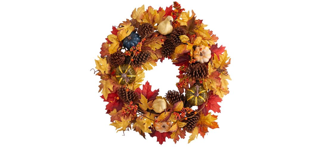 26 Harvest Foliage Artificial Wreath