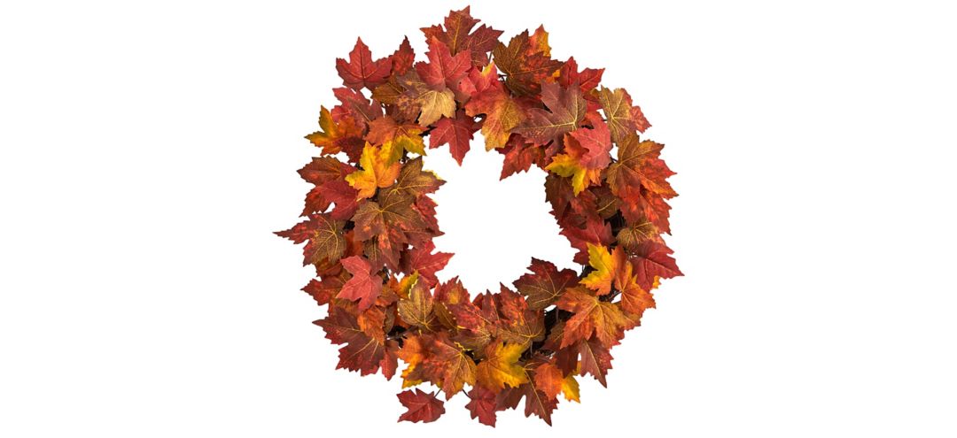 "22"" Harvest Foliage Maple Leaf Artificial Wreath"