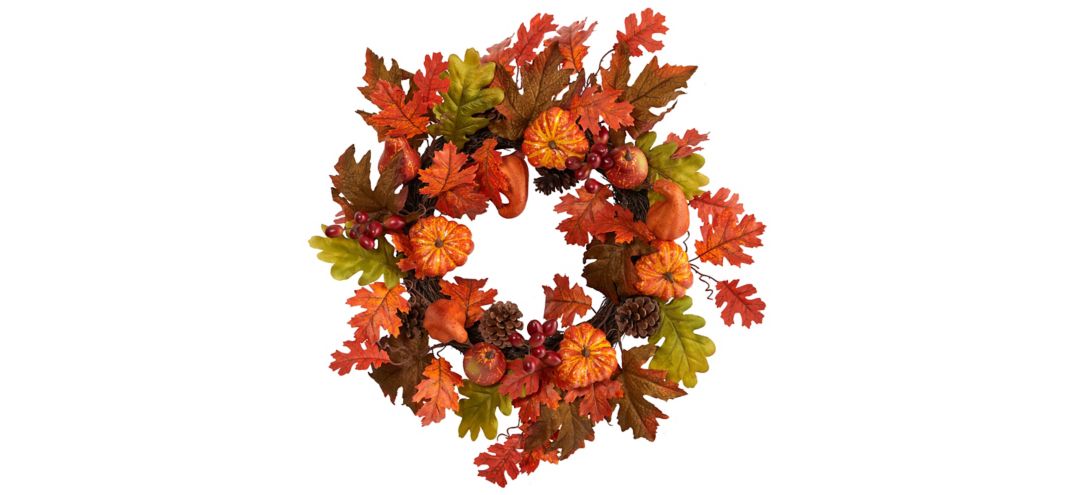 "20"" Harvest Foliage Artificial Wreath"
