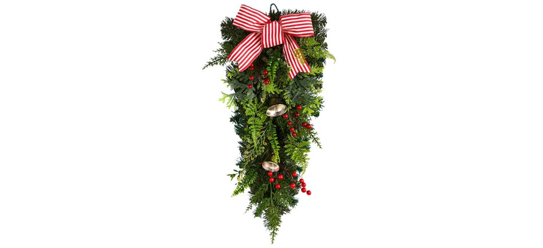 "26"" Holiday Foliage Bells Artificial Swag"
