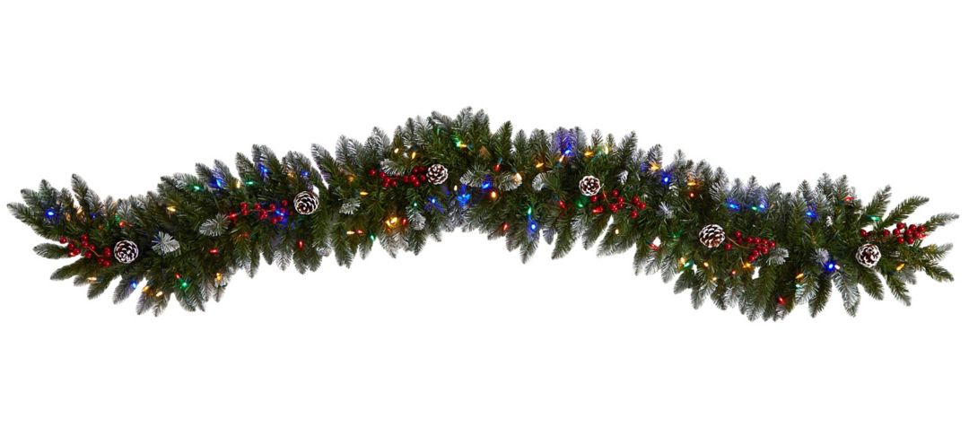 6' Holiday Foliage Artificial Garland with Multicolor LED Lights
