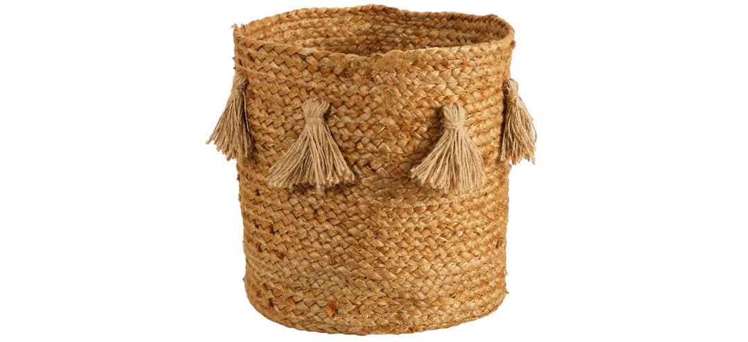 140328370 12.5 Jute Basket Planter with Tassels sku 140328370