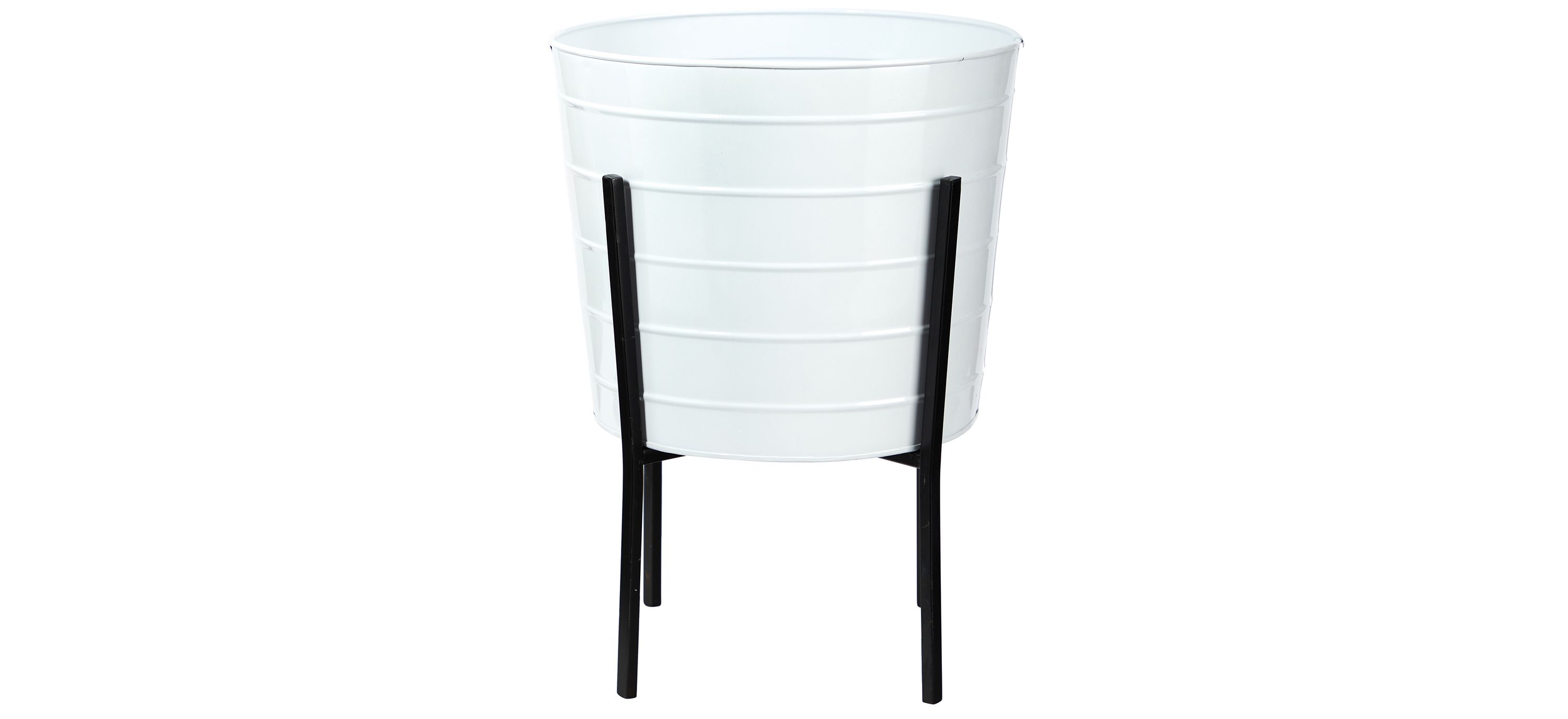 16 Metal Ribbed Planter