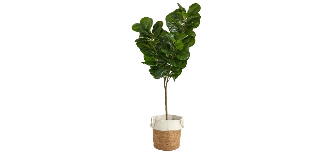 6 Fiddle Leaf Fig Artificial Tree in Cotton Planter