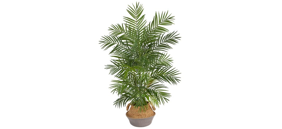 4' Areca Artificial Palm in Gray Woven Planter