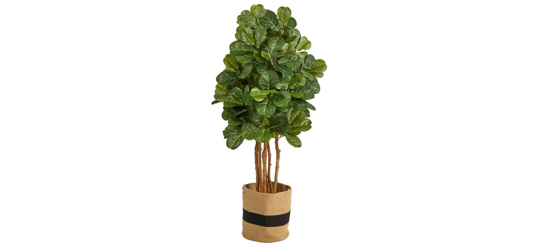 5 Fiddle Leaf Fig Artificial Tree in Cotton Planter