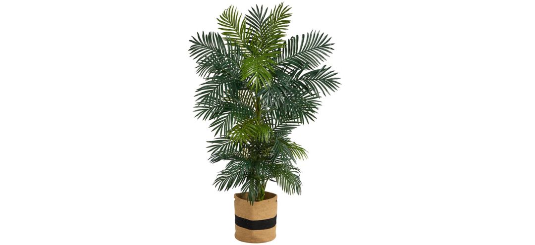 6.5' Golden Cane Artificial Palm Tree in Cotton Planter