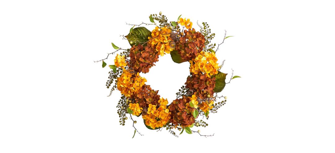 "Crisp 24"" Hydrangea Wreath"