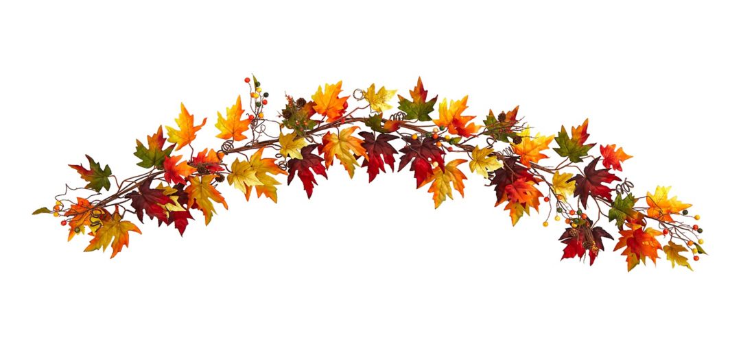 Crisp 6ft Maple Leaf and Berry Garland