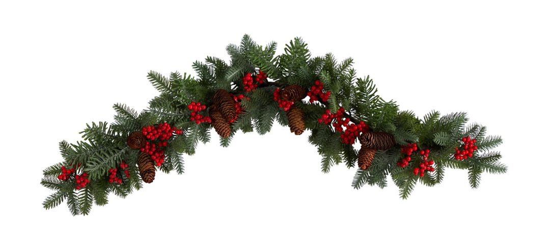 "Adak 40"" Pine Christmas Garland with Berries"