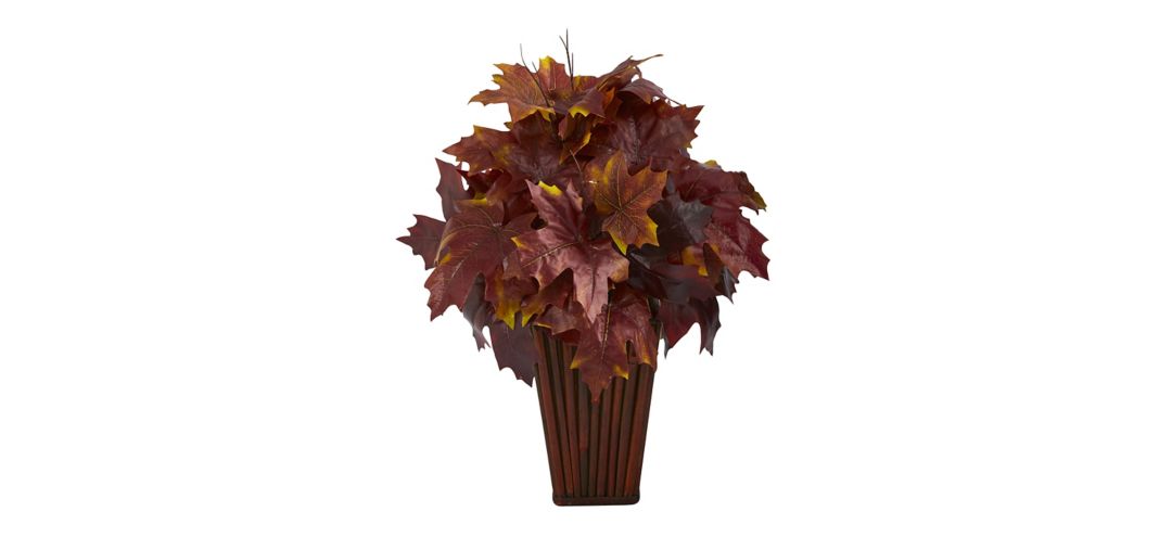 "Fall foliage 19"" Maple Leaves in Planter"