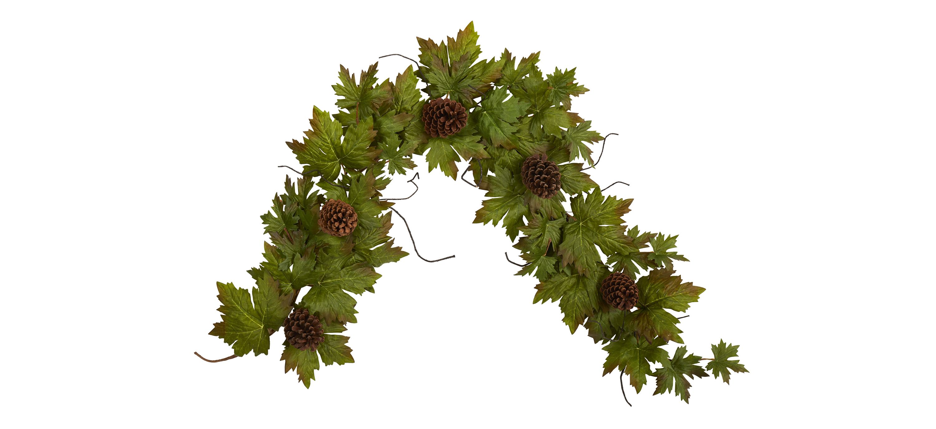 5ft Maple Leaf and Pine Cone Artificial Garland