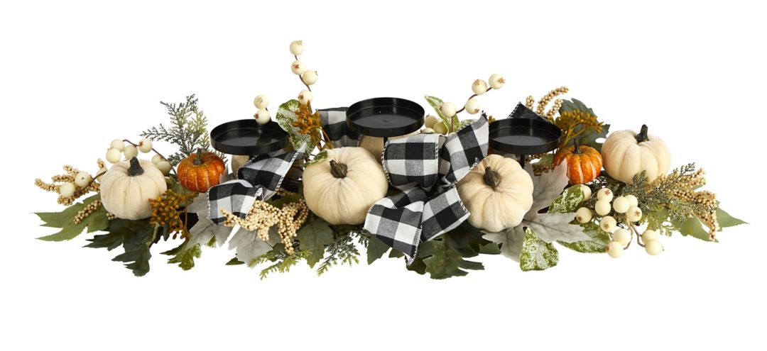 141047020 32 Pumpkin and Berries Artificial Candelabrum sku 141047020