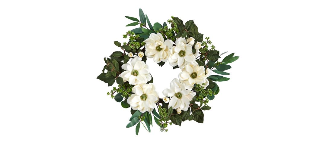23in. Magnolia, Eucalyptus and Berries Artificial Wreath