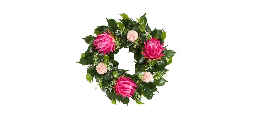 24in. Protea Artificial Wreath