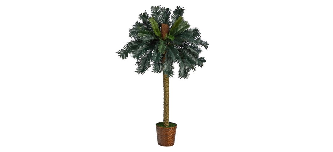 5ft. Sago Palm Artificial Tree in Basket