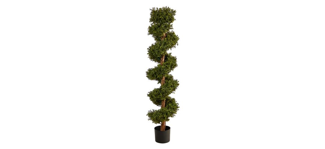 5ft. Boxwood Spiral Topiary Artificial Tree (Indoor/Outdoor)