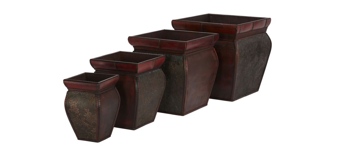 Square Planters with Rim- Set of 4