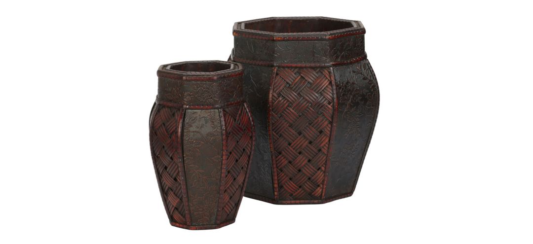 Design and Weave Panel Decorative Planters (Set of 2)