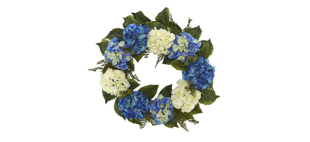 24in. Hydrangea Artificial Wreath