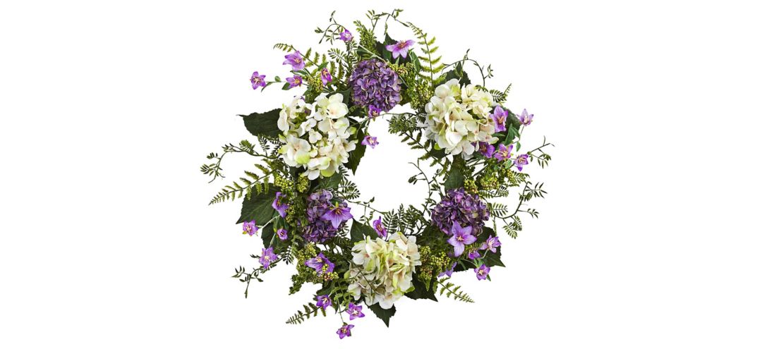 141145310 24in. Hydrangea Berry Wreath sku 141145310