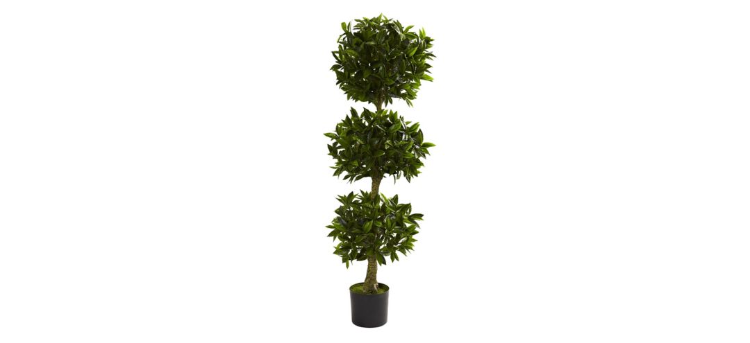 141153810 5ft. Triple Bay Leaf Topiary (Indoor/Outdoor) sku 141153810